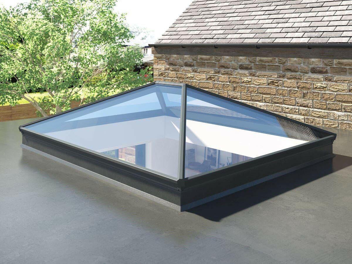 Lantern roof light on flat roof